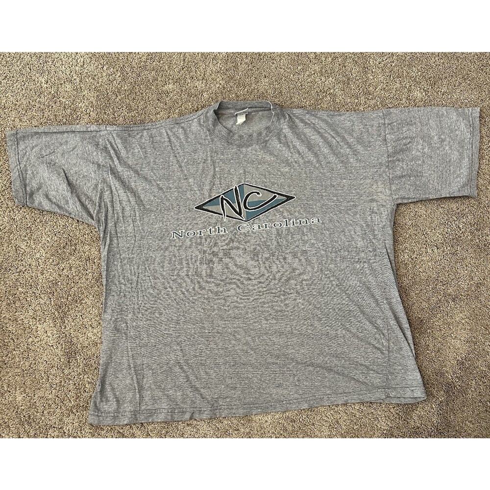 Vintage North Carolina Mens Logo Destination T Shirt Size 2XL Gray